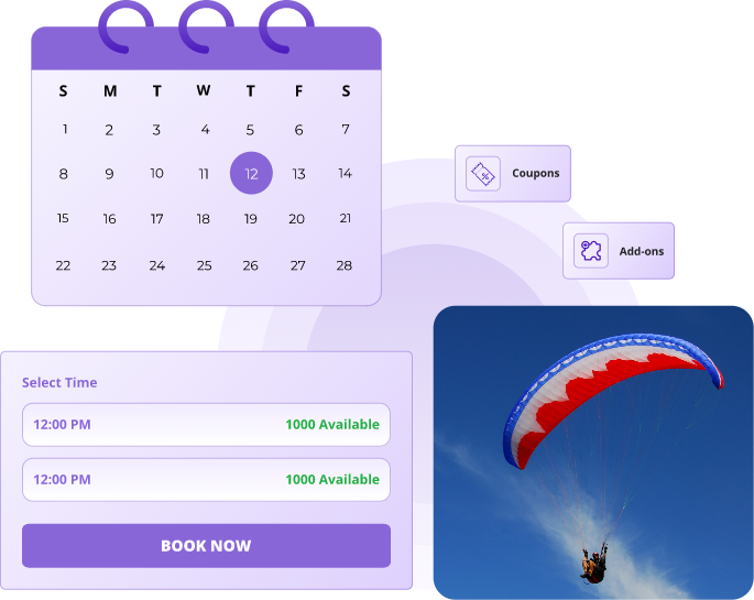paragliding activity booking software