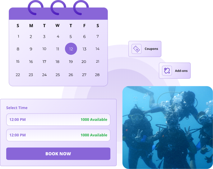 diving activity booking software