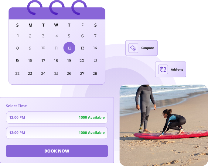 surfing activity booking software
